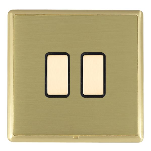 Linea-Rondo CFX Satin Brass Frame/Satin Brass Front 2x250W/210VA Resistive/Inductive Trailing Edge Touch Master Multi-Way Dimmers Satin Brass/Black