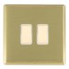 Linea-Rondo CFX Satin Brass Frame/Satin Brass Front 2x250W/210VA Resistive/Inductive Trailing Edge Touch Master Multi-Way Dimmers Satin Brass/White