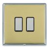 Linea-Rondo CFX Bright Chrome Frame/Polished Brass Front 2 gang Multi-Way Touch Slave Controller Bright Chrome/Black