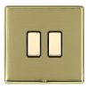 Linea-Rondo CFX Polished Brass Frame/Satin Brass Front 2 gang Multi-Way Touch Slave Controller Polished Brass/Black