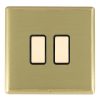 Linea-Rondo CFX Satin Brass Frame/Satin Brass Front 2 gang Multi-Way Touch Slave Controller Satin Brass/Black