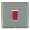 Linea-Rondo CFX Satin Nickel Frame/Satin Steel Front 1 gang 45A Double Pole Rocker and Neon Red/White