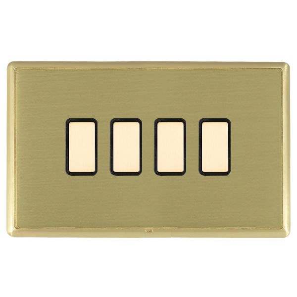 Linea-Rondo CFX Satin Brass Frame/Satin Brass Front 4x250W/210VA Resistive/Inductive Trailing Edge Touch Master Multi-Way Dimmers Satin Brass/Black