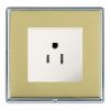 Linea-Rondo CFX Bright Chrome Frame/Polished Brass Front 1 gang 15A 110V AC American Unswitched Socket White