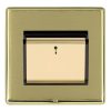 Linea-Rondo CFX Polished Brass Frame/Satin Brass Front 1 gang 10A (6AX) Card Switch On/Off with Blue LED Locator Polished Brass/Black