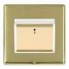 Linea-Rondo CFX Polished Brass Frame/Satin Brass Front 1 gang 10A (6AX) Card Switch On/Off with Blue LED Locator Polished Brass/White