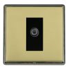 Linea-Rondo CFX Black Nickel Frame/Polished Brass Front 1 gang Non-Isolated Digital Satellite (DAB Compatible) Black