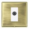 Linea-Rondo CFX Polished Brass Frame/Antique Brass Front 1 gang Non-Isolated Digital Satellite (DAB Compatible) White
