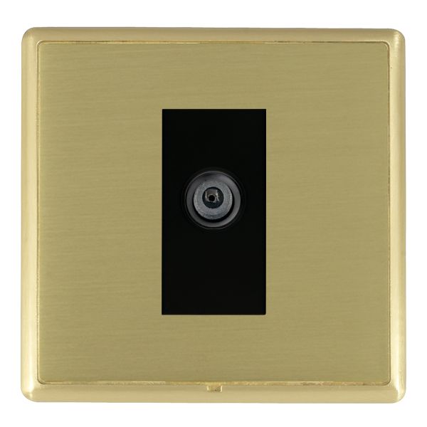 Linea-Rondo CFX Satin Brass Frame/Satin Brass Front 1 gang Non-Isolated Digital Satellite (DAB Compatible) Black