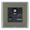 Linea-Rondo CFX Bright Chrome Frame/Black Nickel Front Non-Isolated TV+FM+SAT Triplexer 1in/3out (DAB Compatible) Black