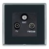 Linea-Rondo CFX Bright Chrome Frame/Piano Black Front Non-Isolated TV+FM+SAT Triplexer 1in/3out (DAB Compatible) Black