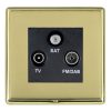 Linea-Rondo CFX Polished Brass Frame/Polished Brass Front Non-Isolated TV+FM+SAT Triplexer 1in/3out (DAB Compatible) Black