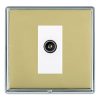 Linea-Rondo CFX Bright Chrome Frame/Polished Brass Front 1 gang Non-Isolated TV (Female) (DAB Compatible) White