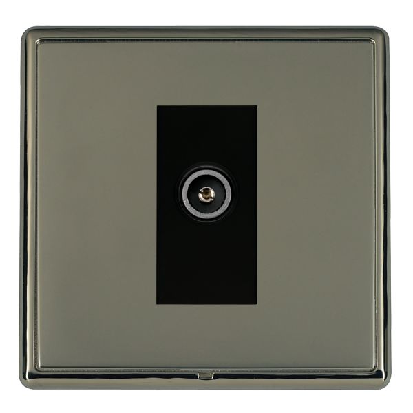 Linea-Rondo CFX Black Nickel Frame/Black Nickel Front 1 gang Non-Isolated TV (Female) (DAB Compatible) Black