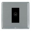 Linea-Rondo CFX Bright Chrome Frame/Satin Steel Front 1 gang Non-Isolated TV (Male) (DAB Compatible) Black