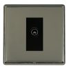 Linea-Rondo CFX Black Nickel Frame/Black Nickel Front 1 gang Non-Isolated TV (Male) (DAB Compatible) Black