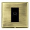 Linea-Rondo CFX Polished Brass Frame/Antique Brass Front 1 gang Non-Isolated TV (Male) (DAB Compatible) Black
