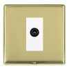 Linea-Rondo CFX Polished Brass Frame/Polished Brass Front 1 gang Non-Isolated TV (Male) (DAB Compatible) White