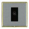 Linea-Rondo CFX Polished Brass Frame/Satin Steel Front 1 gang Non-Isolated TV (Male) (DAB Compatible) Black