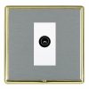 Linea-Rondo CFX Satin Brass Frame/Satin Steel Front 1 gang Non-Isolated TV (Male) (DAB Compatible) White