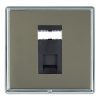 Linea-Rondo CFX Bright Chrome Frame/Black Nickel Front 1 gang RJ45 CAT 5E Outlet - Unshielded Black