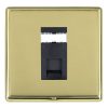 Linea-Rondo CFX Polished Brass Frame/Polished Brass Front 1 gang RJ45 CAT 5E Outlet - Unshielded Black