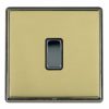 Linea-Rondo CFX Black Nickel Frame/Polished Brass Front 1 gang 20AX Intermediate Rocker Black Nickel/Black