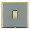 Linea-Rondo CFX Polished Brass Frame/Satin Steel Front 1 gang 20AX Intermediate Rocker Polished Brass/Black