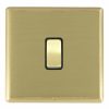 Linea-Rondo CFX Satin Brass Frame/Satin Brass Front 1 gang 10AX Intermediate Rocker Satin Brass/Black