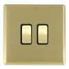 Linea-Rondo CFX Satin Brass Frame/Satin Brass Front 2 gang 20AX Intermediate Rocker Satin Brass/Black