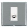 Linea-Rondo CFX Bright Chrome Frame/Satin Steel Front 1 gang Isolated Satellite White