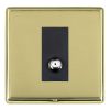 Linea-Rondo CFX Polished Brass Frame/Polished Brass Front 1 gang Isolated Satellite Black