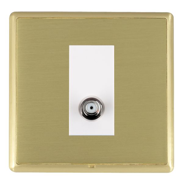 Linea-Rondo CFX Satin Brass Frame/Satin Brass Front 1 gang Isolated Satellite White