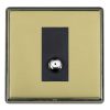 Linea-Rondo CFX Black Nickel Frame/Polished Brass Front 1 gang Non-Isolated Satellite Black