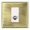 Linea-Rondo CFX Polished Brass Frame/Antique Brass Front 1 gang Non-Isolated Satellite White