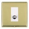 Linea-Rondo CFX Polished Brass Frame/Polished Brass Front 1 gang Non-Isolated Satellite White