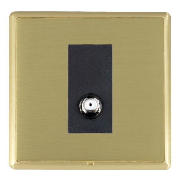 Linea-Rondo CFX Satin Brass Frame/Satin Brass Front 1 gang Non-Isolated Satellite Black