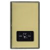 Linea-Rondo CFX Black Nickel Frame/Polished Brass Front Shaver Dual Voltage Unswitched Socket (Vertically Mounted) Black