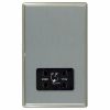 Linea-Rondo CFX Satin Nickel Frame/Satin Steel Front Shaver Dual Voltage Unswitched Socket (Vertically Mounted) Black