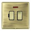 Linea-Rondo CFX Polished Brass Frame/Antique Brass Front 1 gang 13A Double Pole Fused Spur and Neon Polished Brass/Black