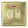 Linea-Rondo CFX Polished Brass Frame/Antique Brass Front 1 gang 13A Double Pole Fused Spur and Neon Polished Brass/White