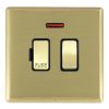 Linea-Rondo CFX Satin Brass Frame/Satin Brass Front 1 gang 13A Double Pole Fused Spur and Neon Satin Brass/Black