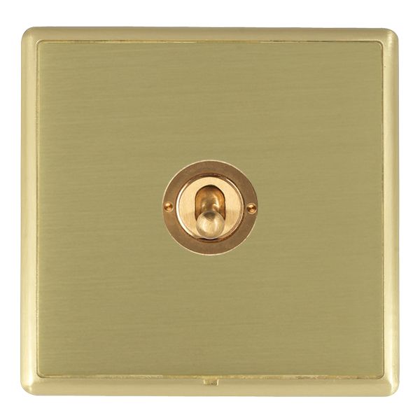 Linea-Rondo CFX Satin Brass Frame/Satin Brass Front 1 gang 20AX 2 Way Toggle Satin Brass