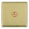 Linea-Rondo CFX Polished Brass Frame/Polished Brass Front 1 gang 20AX Intermediate Toggle Polished Brass