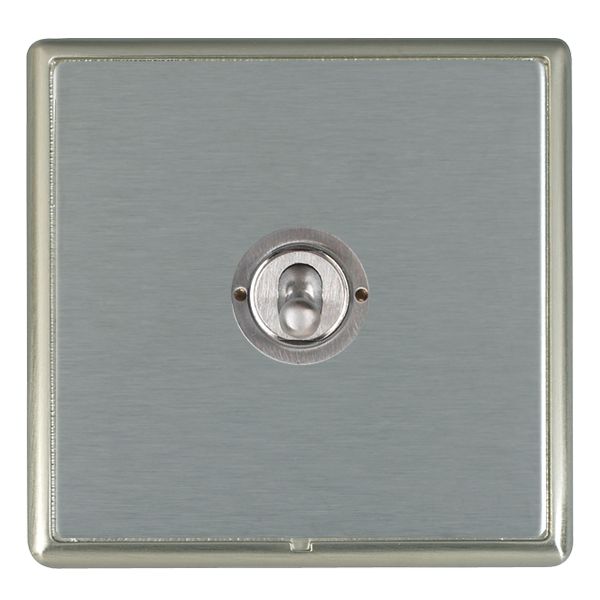 Linea-Rondo CFX Satin Nickel Frame/Satin Steel Front 1 gang 20AX Intermediate Toggle Satin Chrome