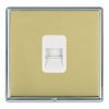Linea-Rondo CFX Bright Chrome Frame/Polished Brass Front 1 gang Telephone Master White