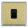 Linea-Rondo CFX Bright Chrome Frame/Polished Brass Front 1 gang Telephone Slave Black