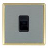 Linea-Rondo CFX Satin Brass Frame/Satin Steel Front 1 gang Telephone Slave Black