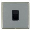 Linea-Rondo CFX Satin Nickel Frame/Satin Steel Front 1 gang Telephone Slave Black