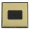 Linea-Rondo CFX Black Nickel Frame/Polished Brass Front 1 gang 10A Triple Pole Rocker Black/Black